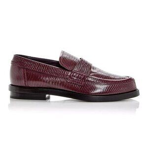 Alexander McQueen Men’s Jupiter Leather Moccasins Burgundy Size 46 (MSRP $990)
